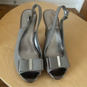 Anne Klein Metallic Slingback Heels